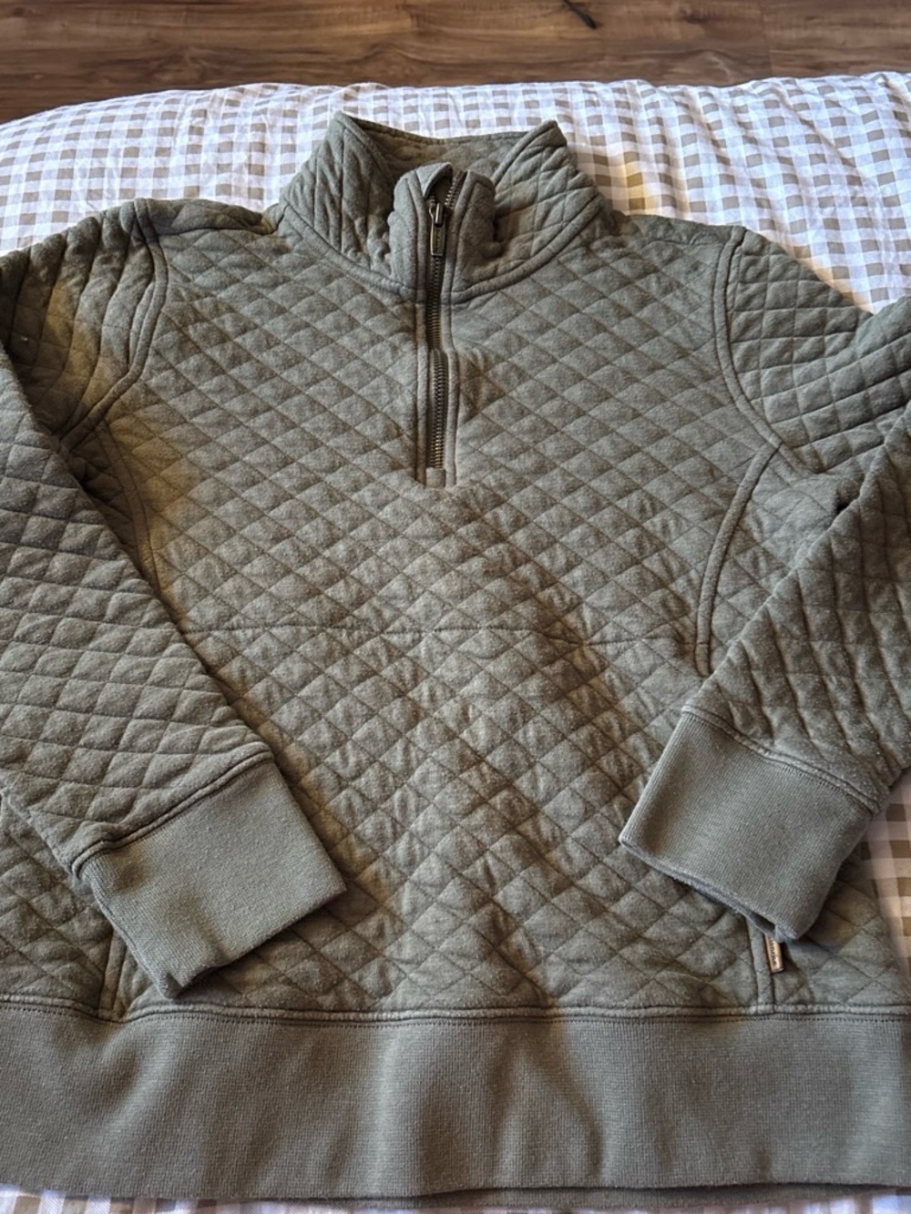 Avalanche Quilted Half-Zip Sweater in Olive